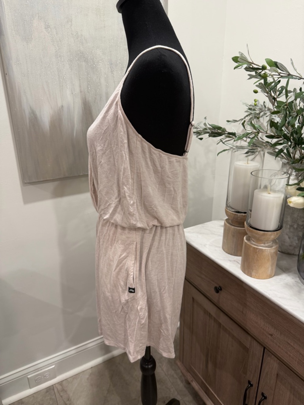 MeUndies UltraModal V-Neck Romper in Heather Oat - Picture 3 of 14